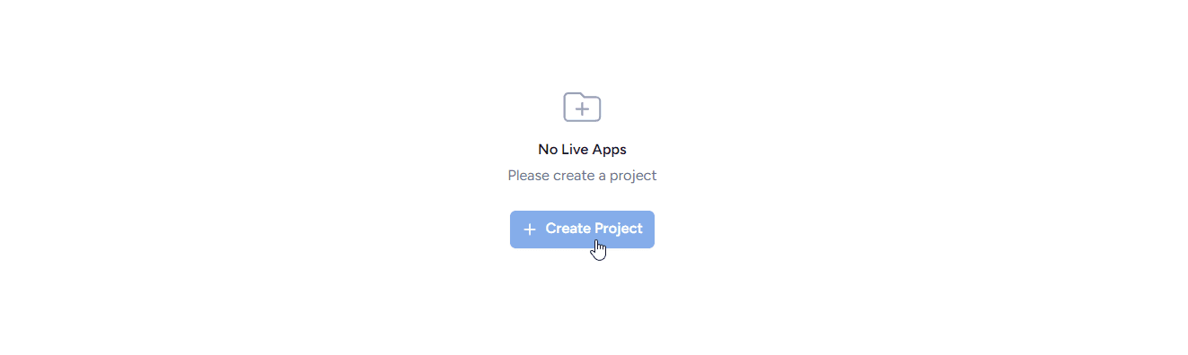 SessionCloud portal dashboard with the Create Project button visible