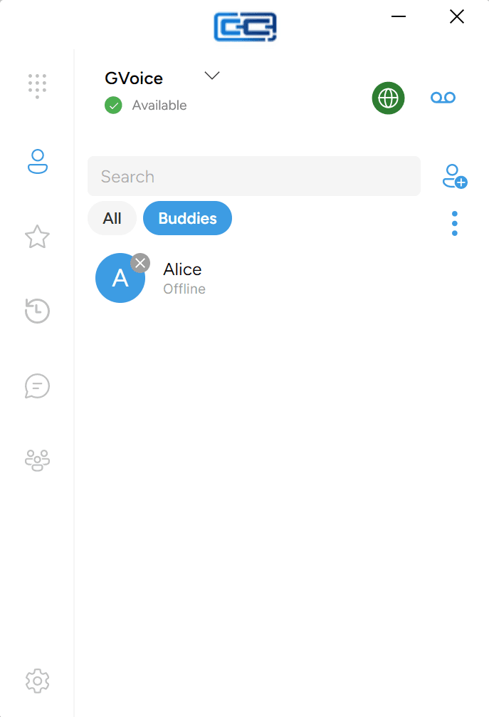 The Buddies list after the buddy has been removed