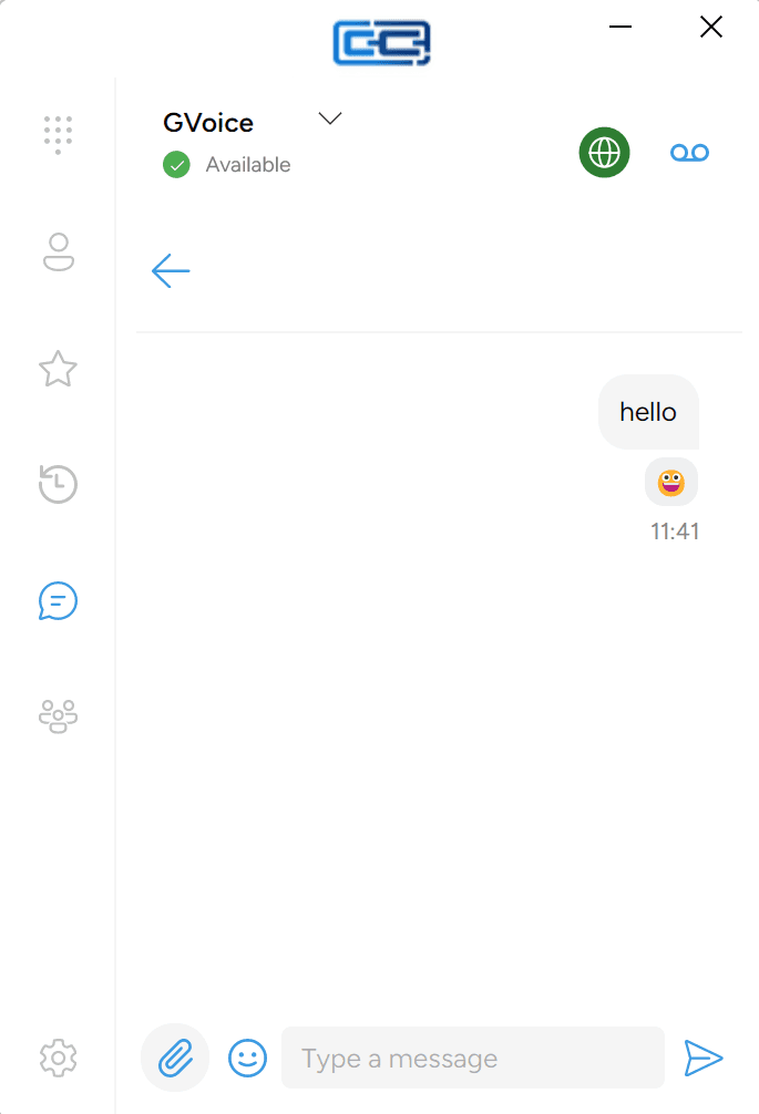 The paperclip icon to the left of the text box