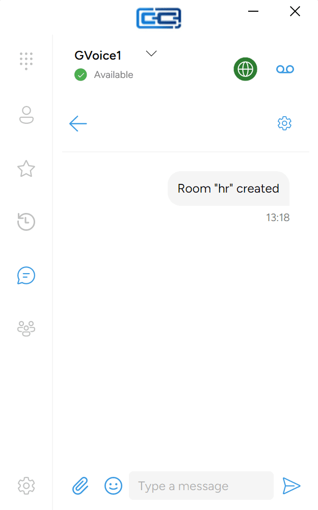 The newly-created room open in the conversation view