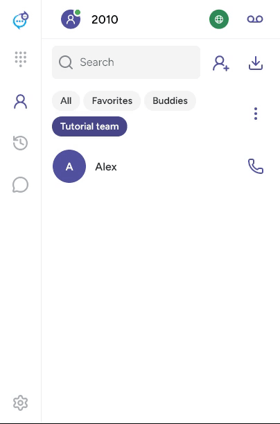A selected contact group
