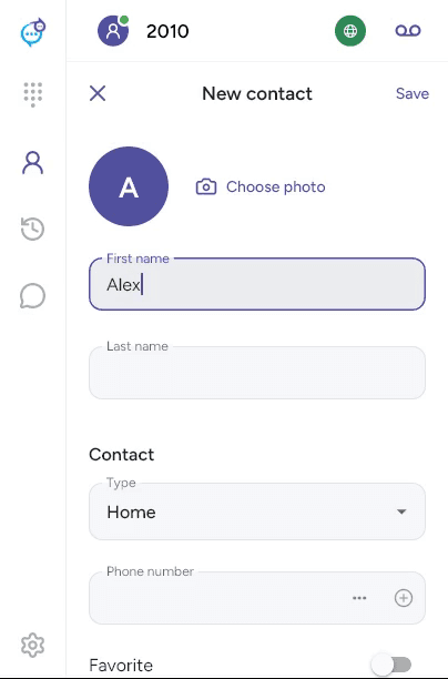 New contact form