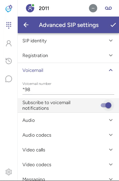 Voicemail number and message-waiting subscription