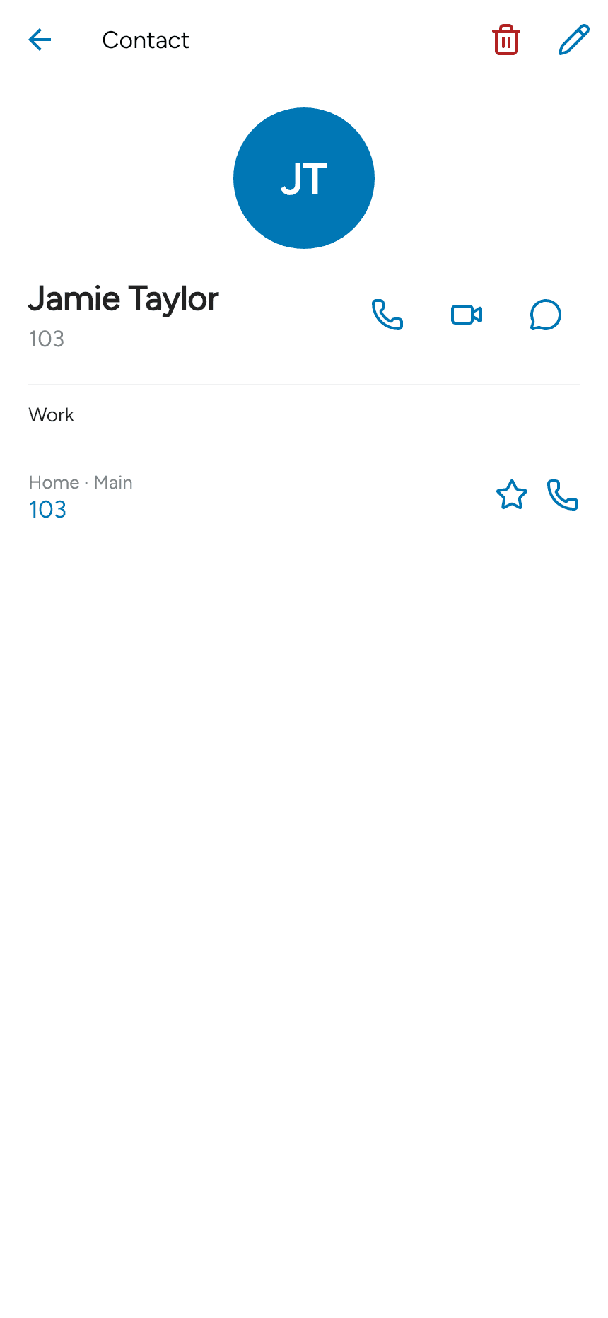 Calling from contact details