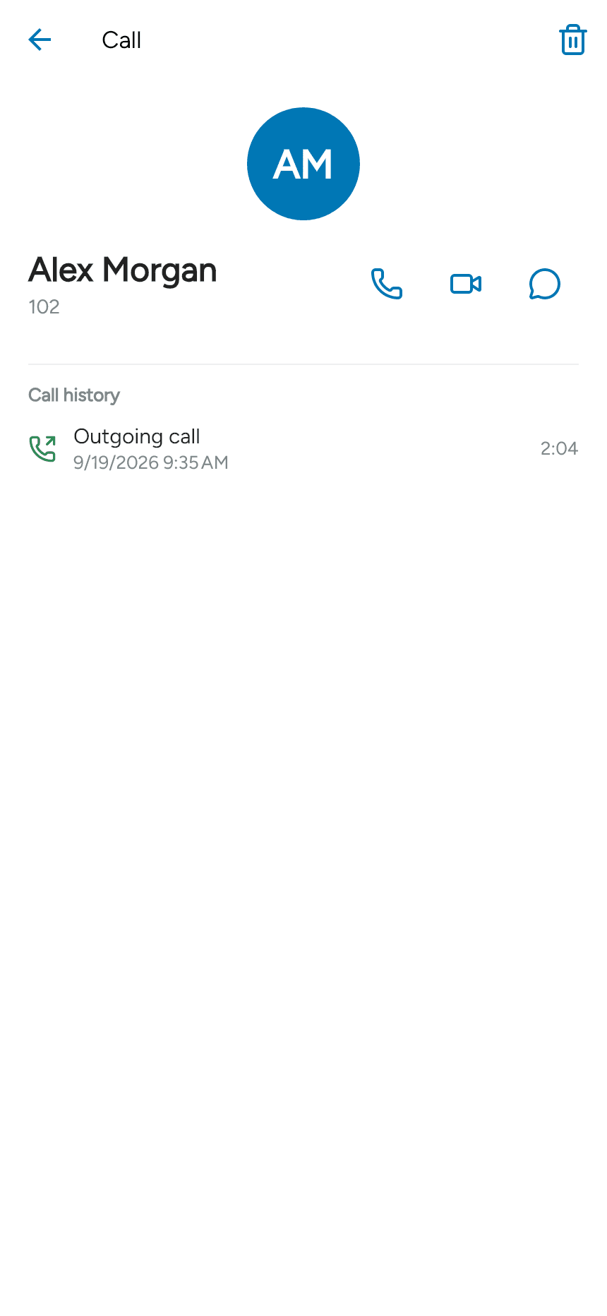 Call history details