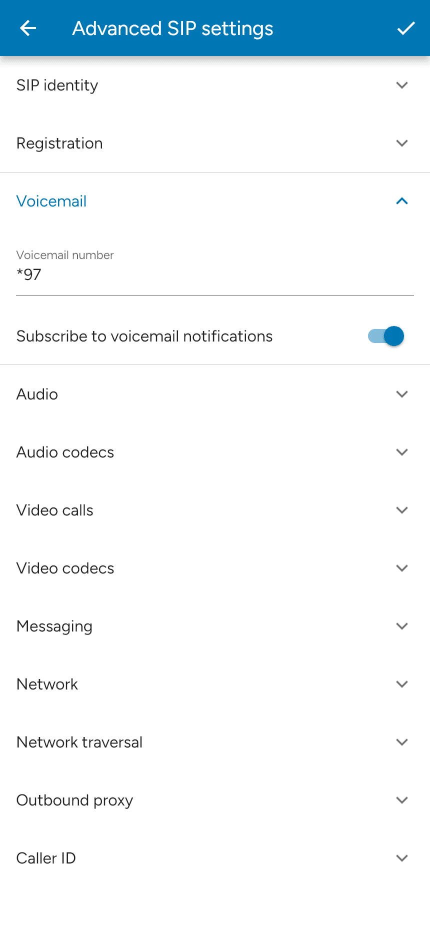 Voicemail number and notification subscription