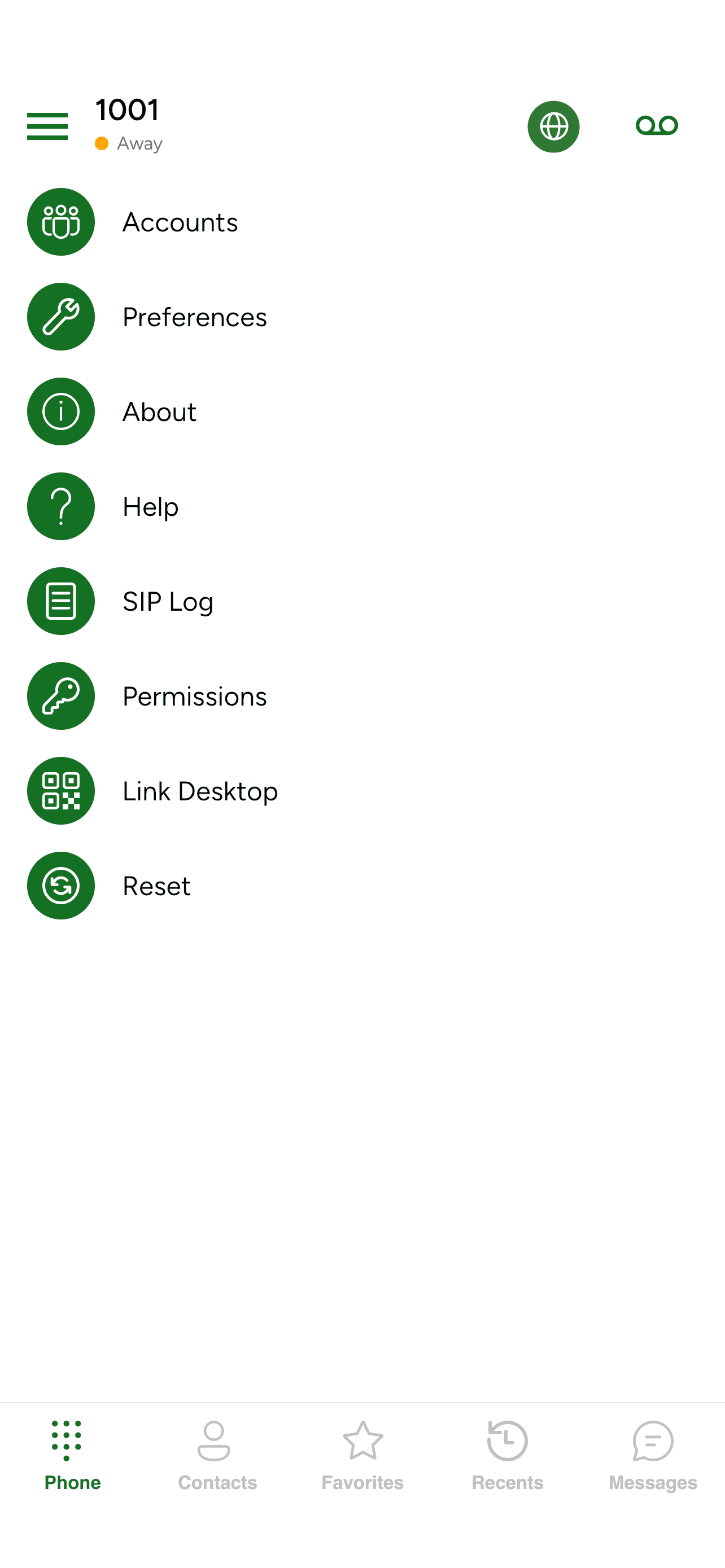 The Settings option in the drawer