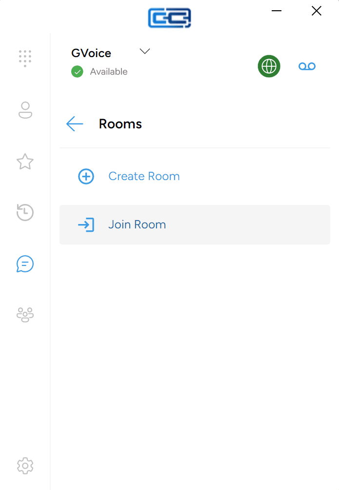 Join Room selected on the Rooms screen