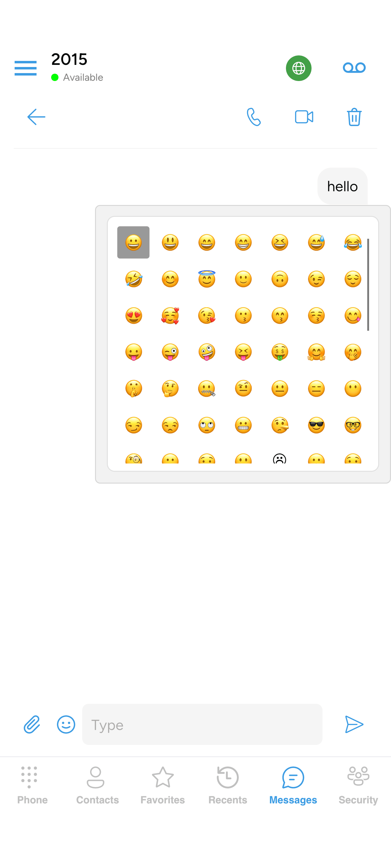 An emoji selected from the reaction picker