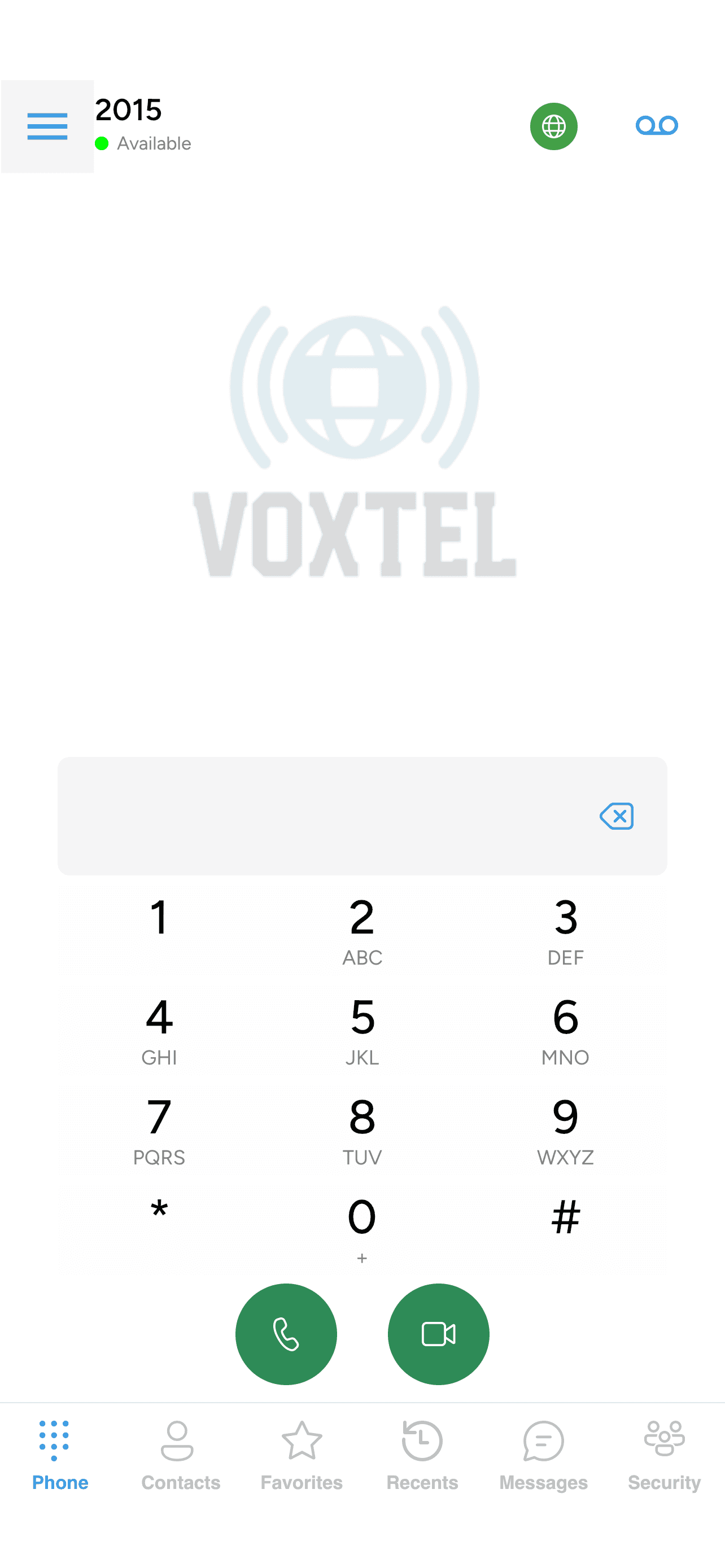 The hamburger (Settings) icon on the dialpad screen
