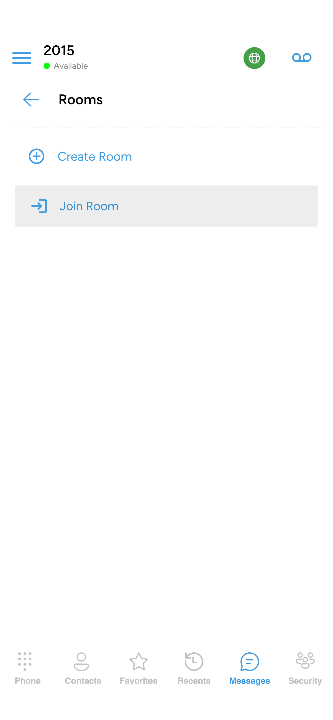 Join Room tapped from the Rooms picker