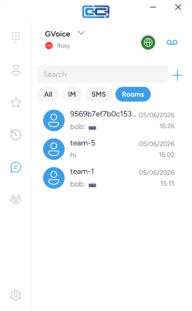 The presence drop-down under the account name in the top-left