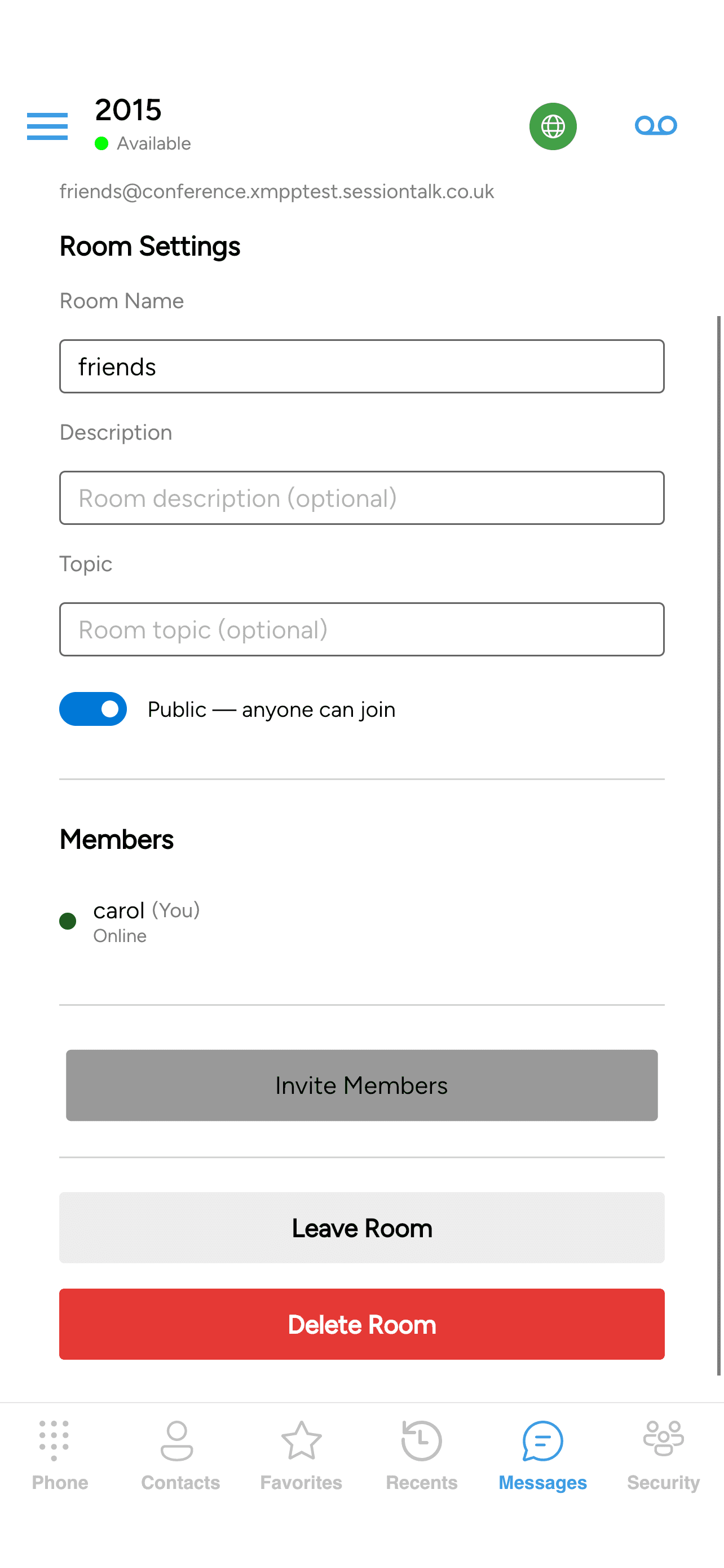 The Invite Members button expanded, showing a checkbox for each buddy