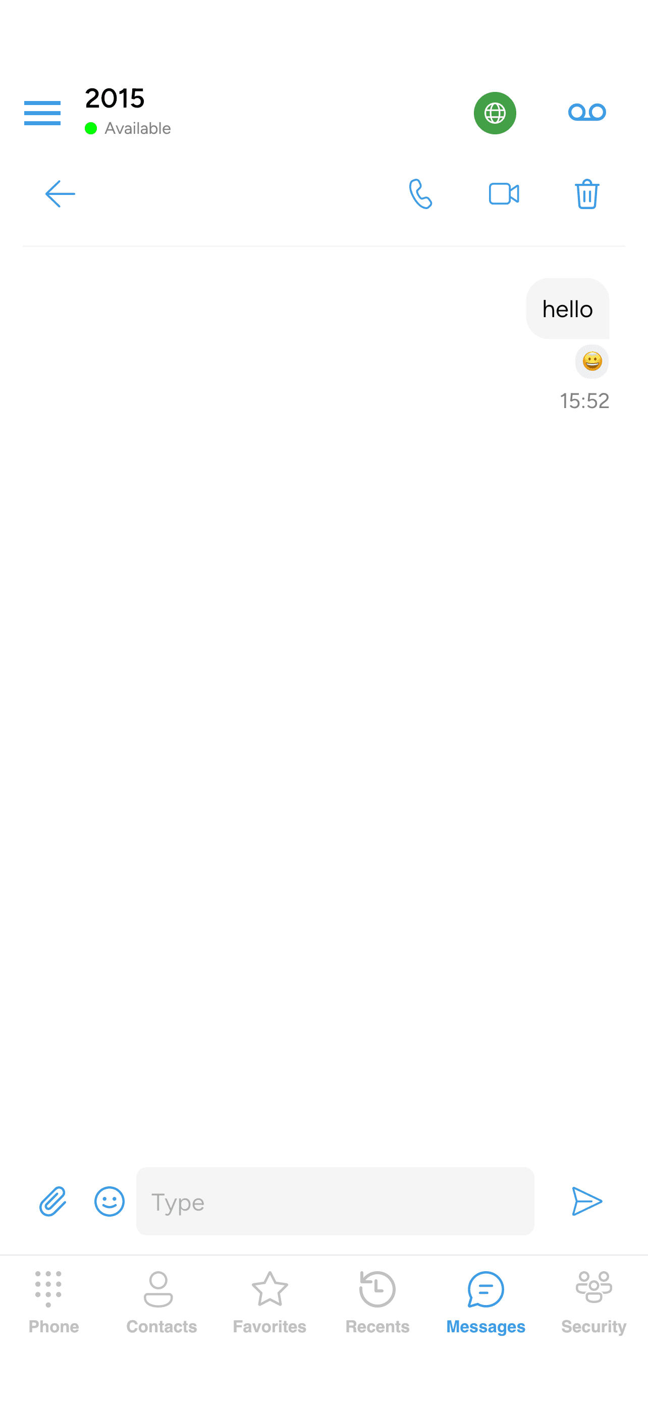 The reaction chip shown under the message in the conversation