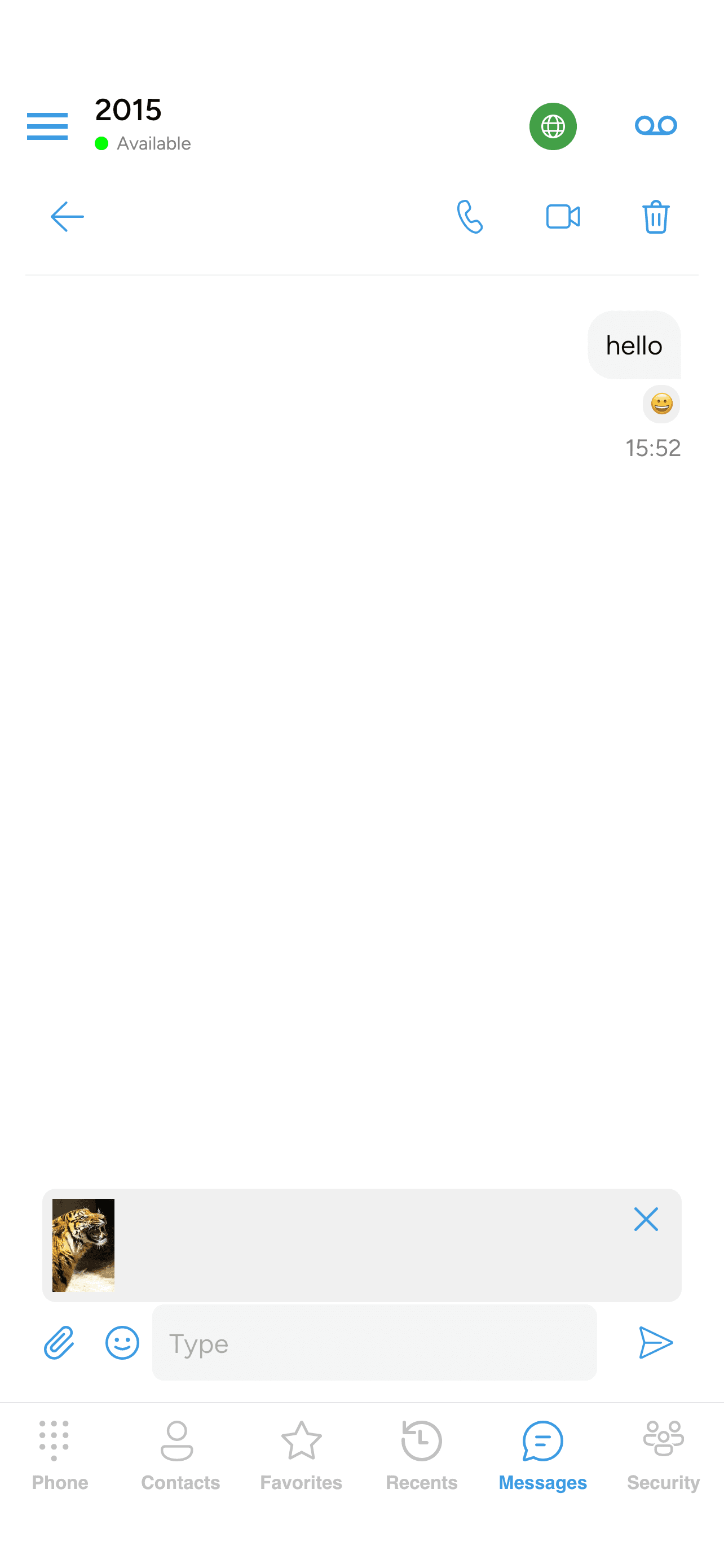 The image uploading in the conversation
